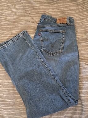 Levi's 550 Light Blue Denim Jeans with Tan Leather Patch Plus Size 20